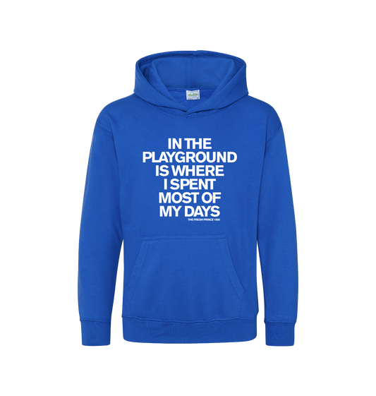 Royal Blue Printed Kids Hoodie Front